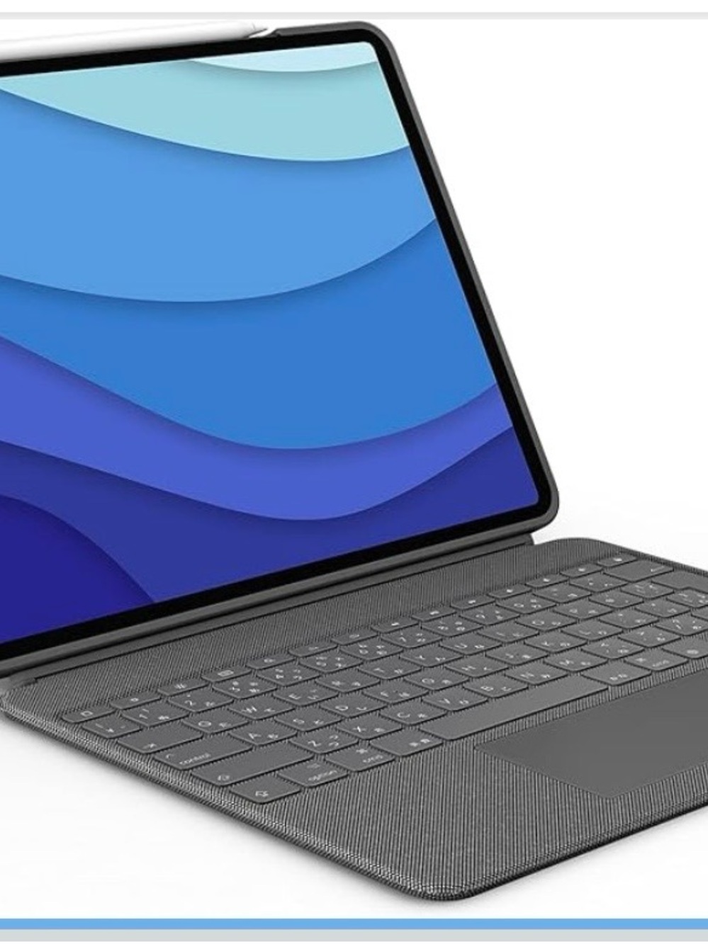 Logitech Combo Touch iPad Pro 12.9 Gray Tablet Keyboard Case with Trackpad